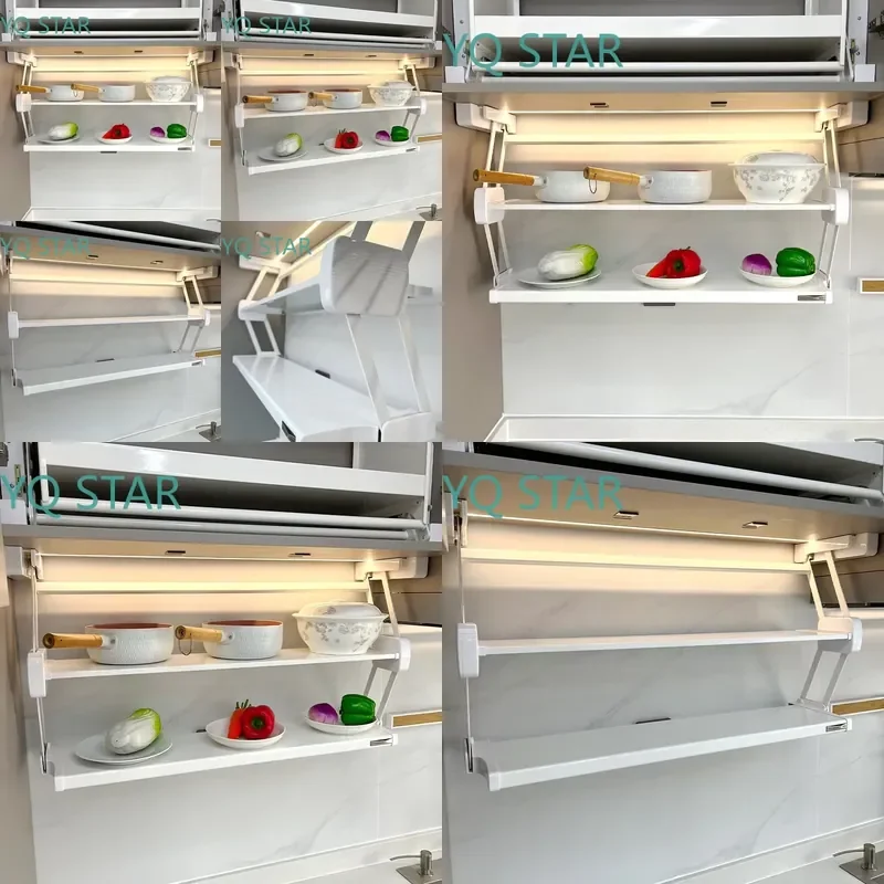Double Layer Pull Down Lazy Susan Cabinet Organizer for Kitchen Pantry Storage Spice Rack Condiment Holder Shelf for Small