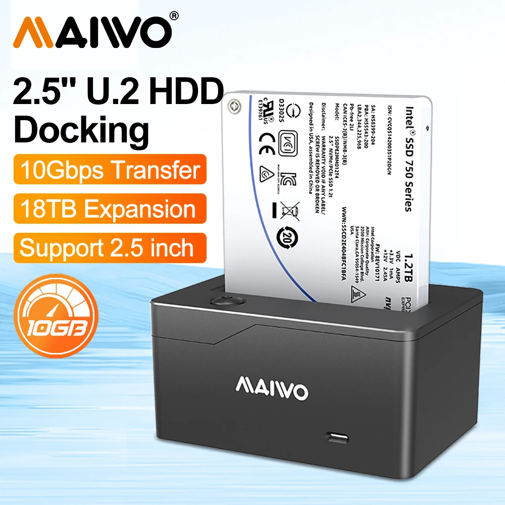 MAIWO U.2 SSD Solid State Drive Reading Base 2.5-inch External Desktop Notebook Type-c Hard Drive Enclosure 10Gbps Transmission