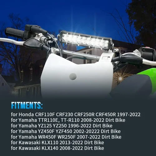 Imagen 2 del producto Kit de barra de luz LED para Motocross de 60W con soporte de montaje, cableado de interruptor para CRF250F CRF110 TTR110 YZF250 RM KX SSR SDG Dirt Pit Bike