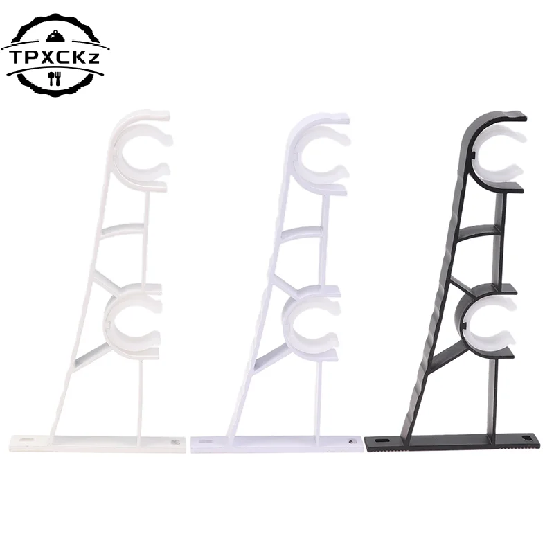 1Pc Double Curtain Rod Brackets Wall Curtain Rod Retainers Bracket Curtain Rod Hooks Aluminum Alloy Curtain Rod Window Hardware