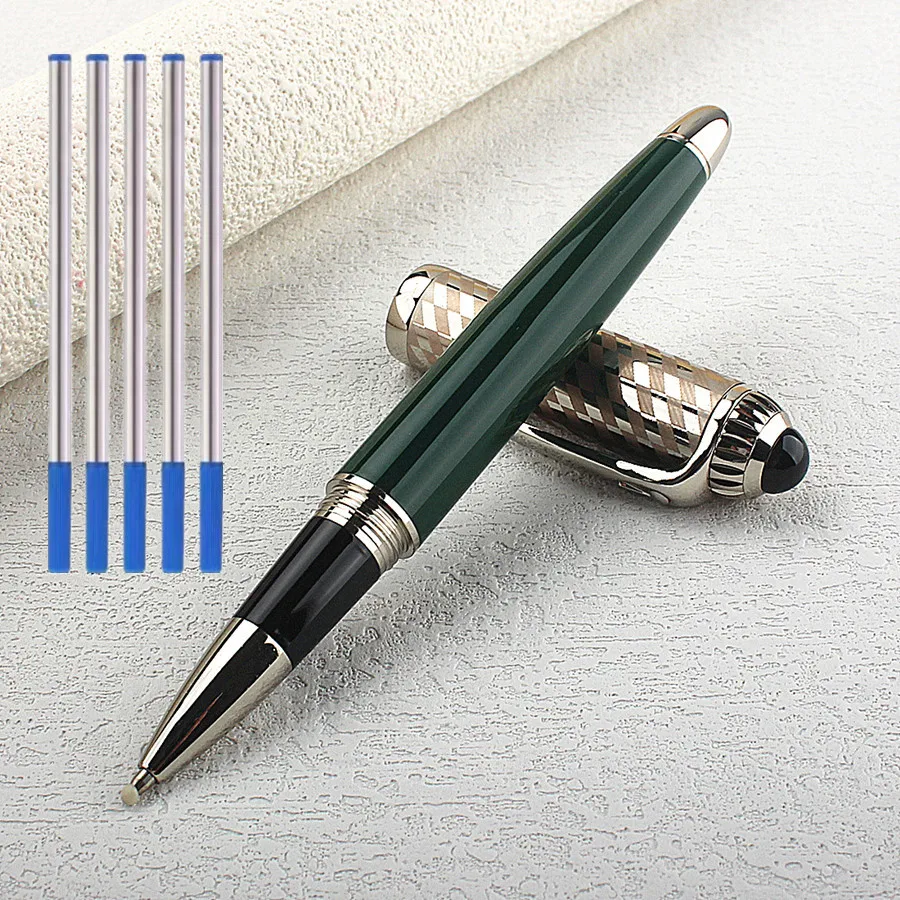 Classic Metal Signature Pen, Rotating Cover Roller Ball Pens Office Luxury Metal Signature Pen Fine Point (0.5mm)