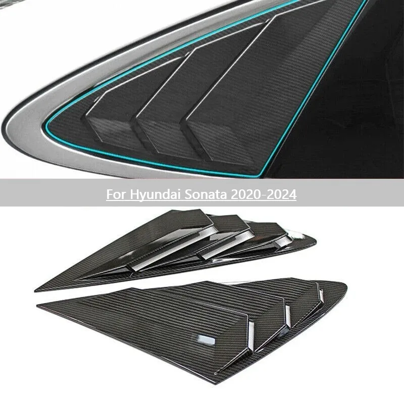 Car Rear Window Louver For Hyundai Sonata 2020-2024 Triangular Shutter Trim Cover Sticker Air Vent Auto Body Kit Car Accessories