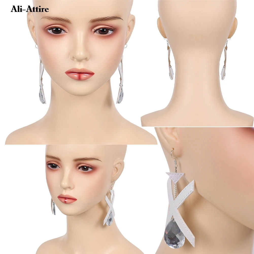 لعبة منافس إيما كوسبلاي جريس فروست أقراط فضية زي الزي الدعاوى اكسسوارات حفلة تمويه الهالوين لعب الأدوار الدعامة #1