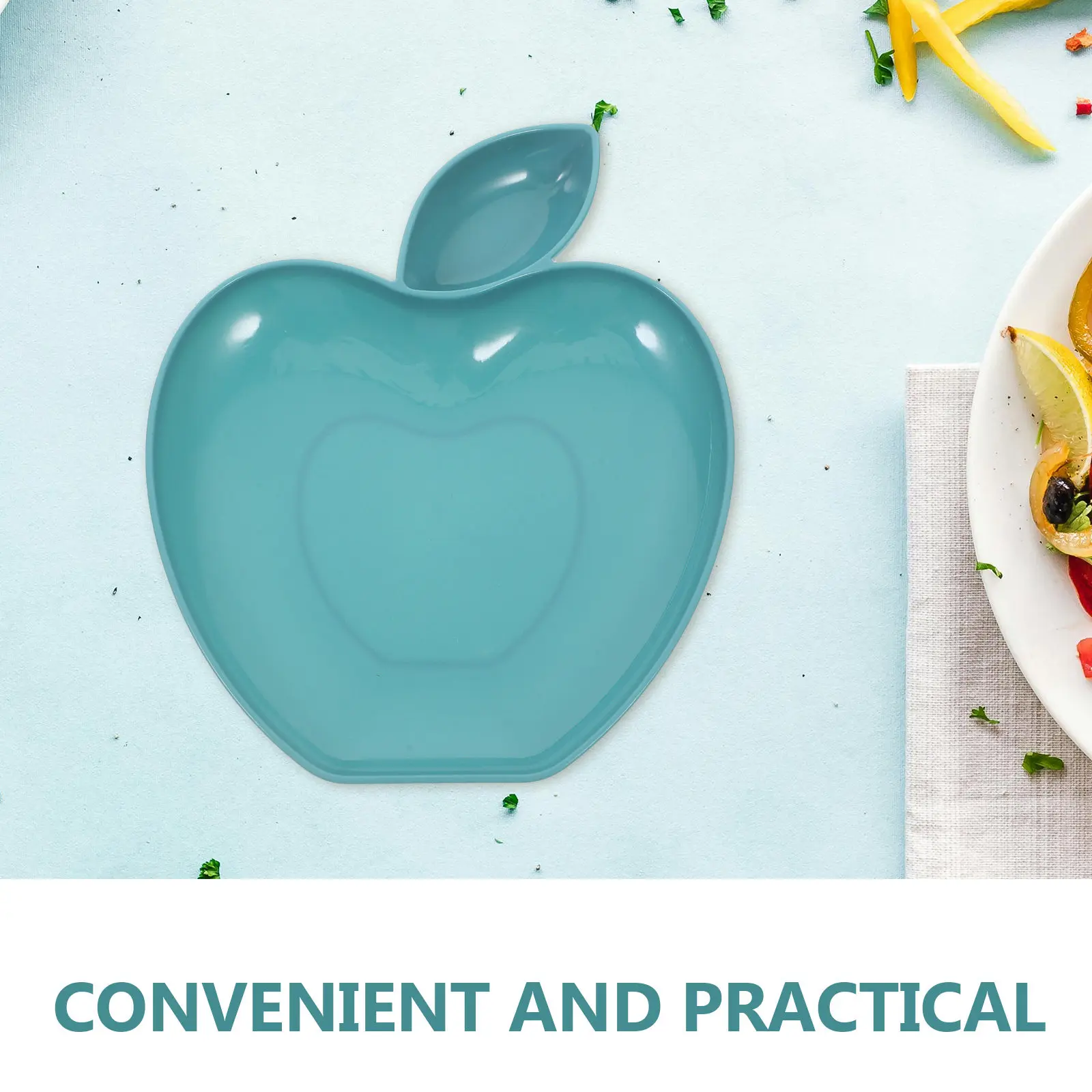 Apple-Shaped Dumpling Plate with Sauce Compartment Chip and Dip Serving Tray Snack Plate for Restaurant Party Cafe Dessert Shop