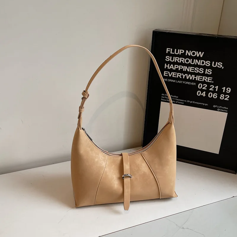 

2025 Minimalist Underarm Bag, Casual Commuter Shoulder Purse for Women, Solid Color Crossbody Tote, Chic Day-to-Night Bag