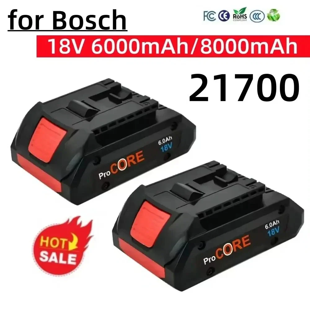 100% New For BOSCH 18V ProCORE Li-ion Battery 21700 6.0Ah Replacement for Professional BAT609 BAT618 with BMS