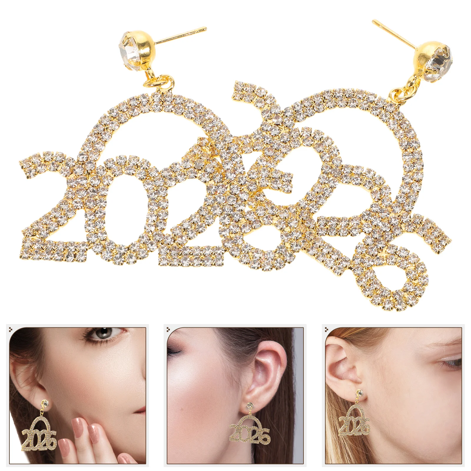 

Crystal Geometric Earrings for Women Stylish Rhinestone Dangle Design Fashion Statement Jewelry for Evening Event