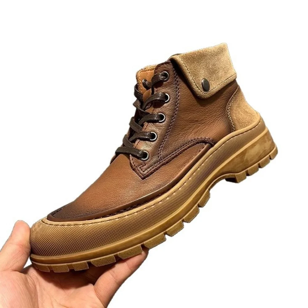 

Leather Lazy Man Shoes - Spring New Style Thick-soled Men's Casual Leather Shoes Trendy High Street