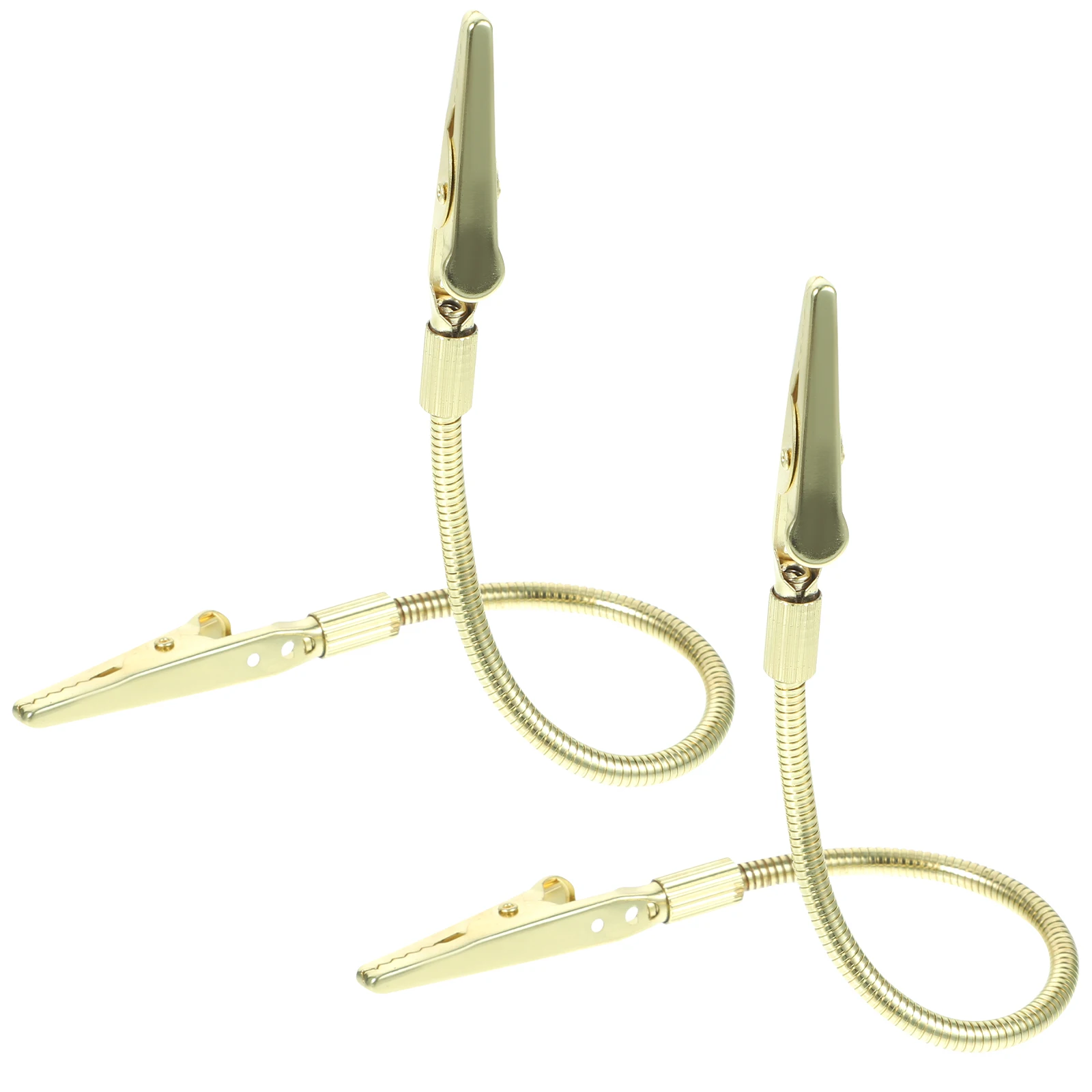 2pcs Golden Alligator Clips Soldering Wire Fixing Tool Metal Craft Accessories Photo Memo Holder Sturdy Wear