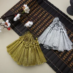 20/50Pcs 8cm Gold Silver Wire Tassel Rayon Silk Tassels DIY Craft Jewelry Pillow Cushion Packaging Bookmark Gift Tassel Pendant