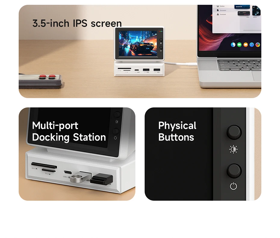 Hagibis Mini pantalla IPS de 3,5 pulgadas AIDA64 Mini PC CPU RAM
