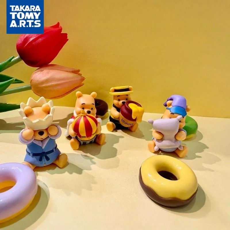 TOMY Genuine Disney Winnie the Pooh Gacha Pooh Bear Hide and Seek Collectible Figure Desk Ornament Anime Cute Kawaii Statue