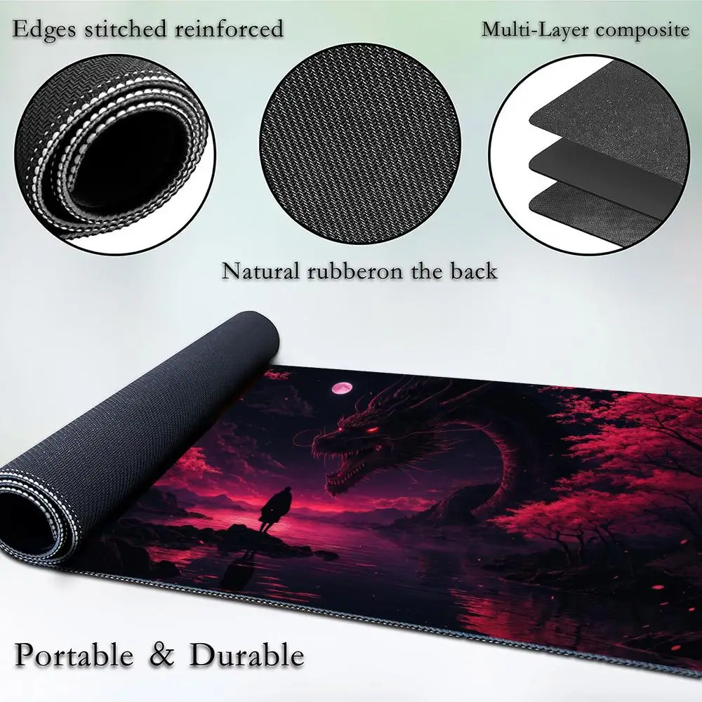 Big Gaming XXL Mouse Pad Desk Mat Phoenix Fire Bird Dragon Anime Mousepad Computer Gamer Mauspad Home Office Gift Pc Accessories