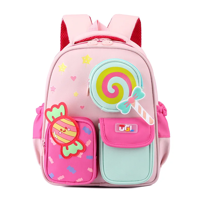 Sweet Lollipop Backpack for Girls Boys Large Capacity Color-block School Bag for Kids Cute Butterfly Cartoon Dinosaur Backpacks