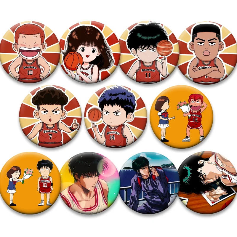 Круглая-жесть-броши-в-стиле-аниме-Сакураги-Ханамичи-Рукава-Каэша-mitsui-hisashi-haruko-akagi-ayako-inoue-значок-с-героями-мультфильмов-подарки-булавки