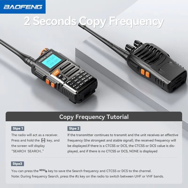 Baofeng BF-K69 كامل النطاق في الهواء الطلق 1.44 بوصة شاشة كبيرة عالية الطاقة راديو Comunicador 999 قنوات تخاطب لاسلكي