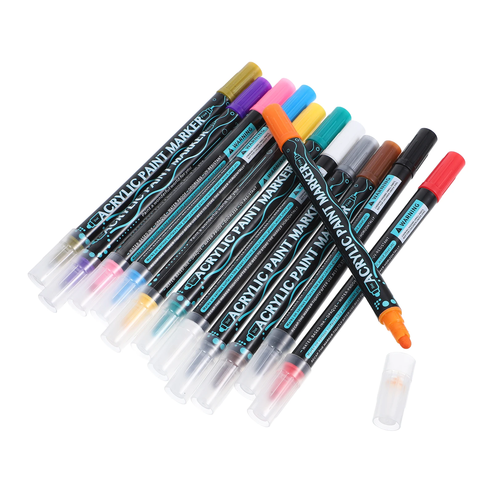 

12 шт. акриловые маркеры с двойным наконечником, быстросохнущие ручки для рисования для камня, керамики, дерева, стекла, холста, принадлежности для скрапбукинга