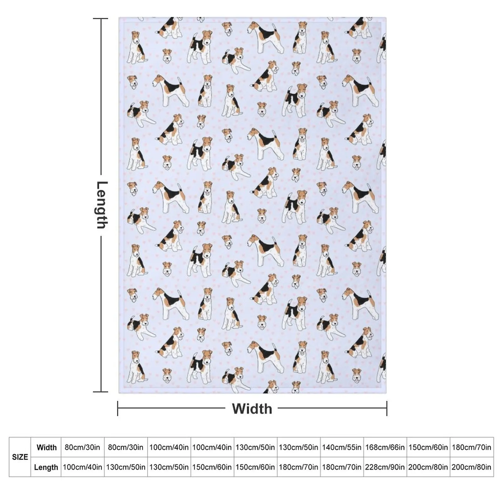Wire Fox Terrier cute illustration pack Throw Blanket couch cozy soft plush fuzzy picnic outdoor blanket