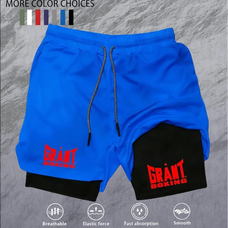 Sportswear Gym for Men Running Short 2-In-1 Double-deck Fitness Pants Training Jogging Bottom Cycling High Elasticity Towel Loop