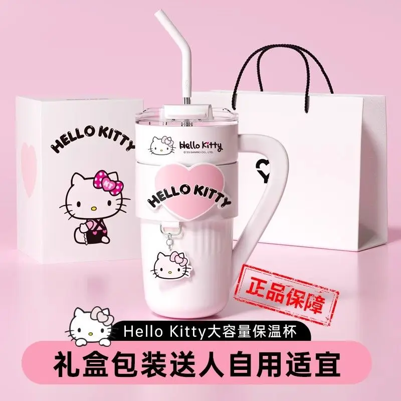 Sanrio Hello Kitty Summer Insulated Cup Women'S Coffee Cup Birthday Gift Large Capacity Straw Water Cup For Grils Birthday Gifts