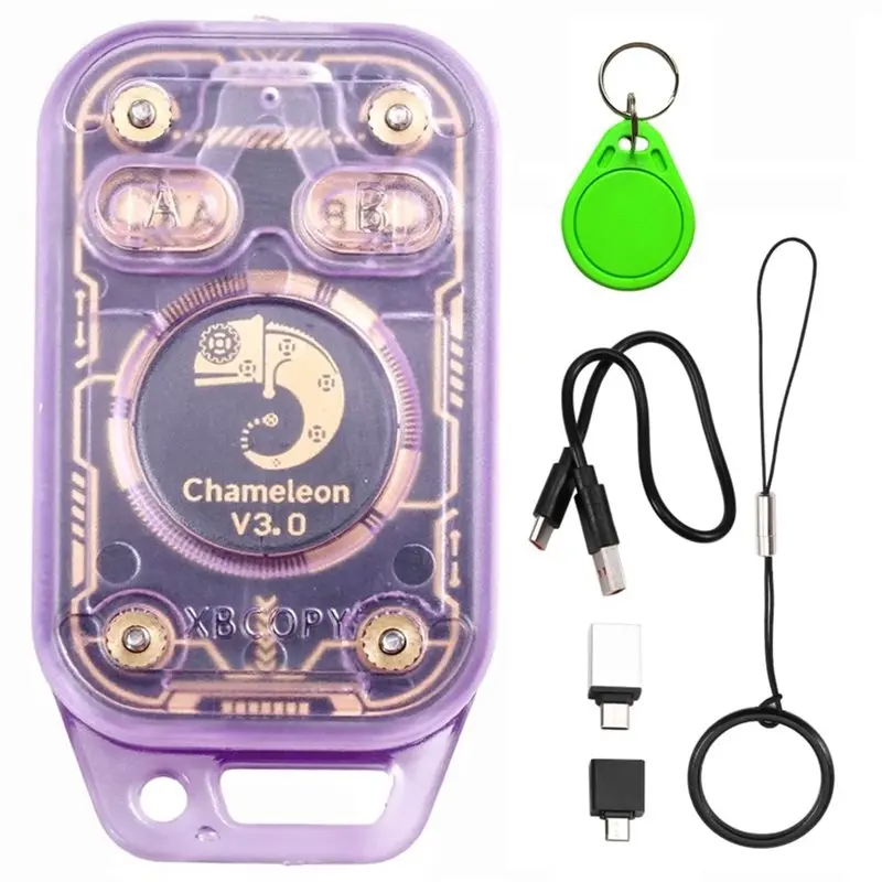 N93RNEW! Chameleon V3.0 RFID Smart Chip Reader Smart Card Emulator Reader Writer+1XUID Keychain ID IC 125K 13.56M Tag Copyer