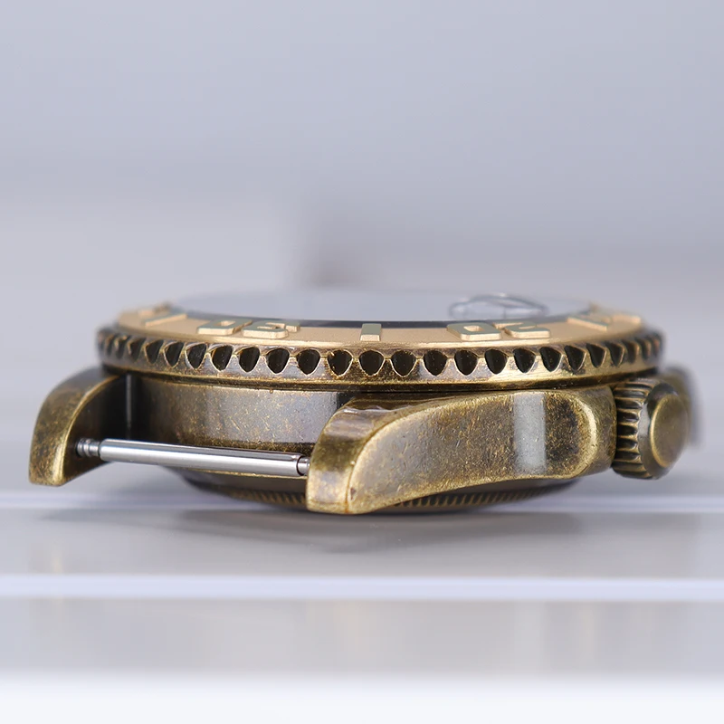 40mm Bronze Retro Gehäuse Saphirglas 200m Wasserdicht für Seiko NH35 NH36 NH34 NH38 4R36 Uhrwerk Yacht Design Stil Uhrengehäuse – Detail 9