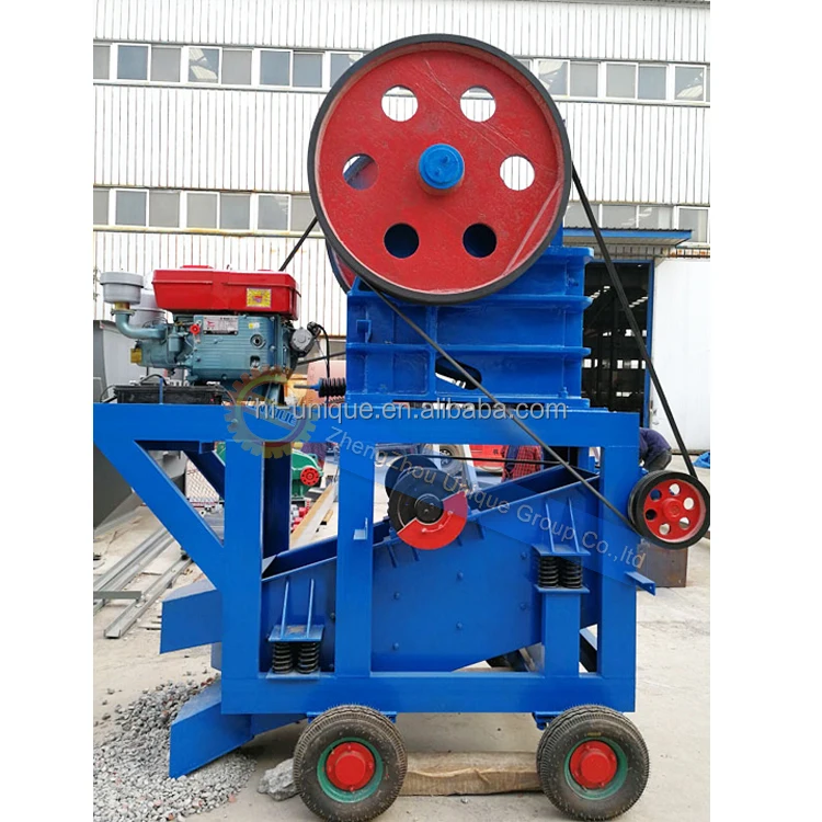 Small Portable  Engine Jaw Stone Crusher, Mining Quartz Gravel Crushing Machine, Mini PE Series Jaw Crusher for Quarry