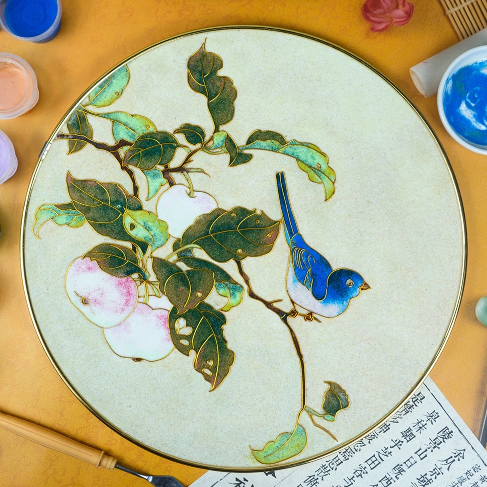 

Cloisonne Silk Enamel Painting DIY Handmade Material Package Introduction to Silk Insertion Beginner Gold Silk Sand Painting Co