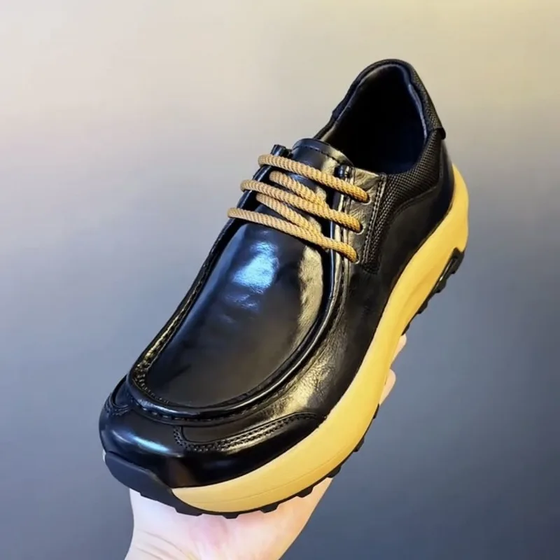 Men's Spring/Autumn 2026 New Style Casual Leather Shoes, Simple and Comfortable,Versatile and Stylish Soft Leather Sneaker Shoes