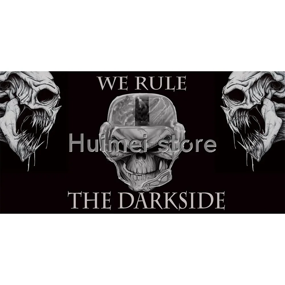 3x5FT we rule the darkside flag custom SKULL artwork banner