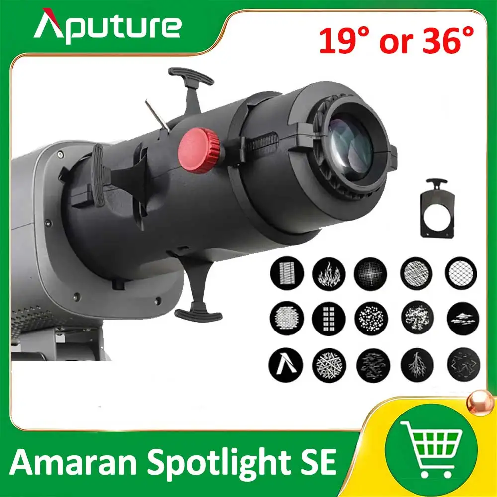 Aputure Amaran Spotlight SE Kit, Bowens Mount, Modificador de Lente Ponto-Fonte para Amaran 300c 150c, 19 ° ou 36 °