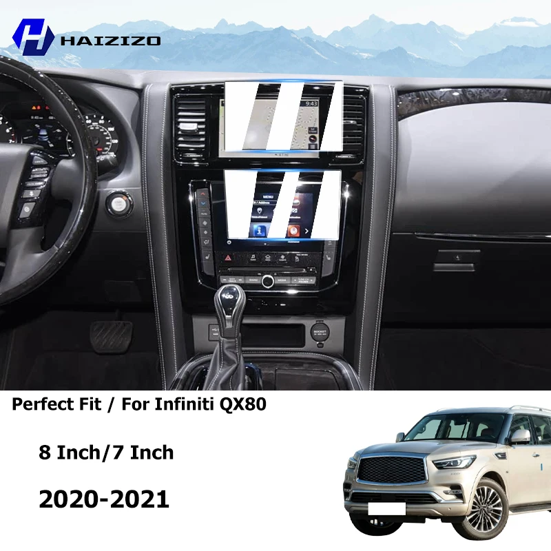 For Infiniti QX80 2020-2021 Car interior anti-glare screen protector film console GPS navigation LCD screen tempered glass film