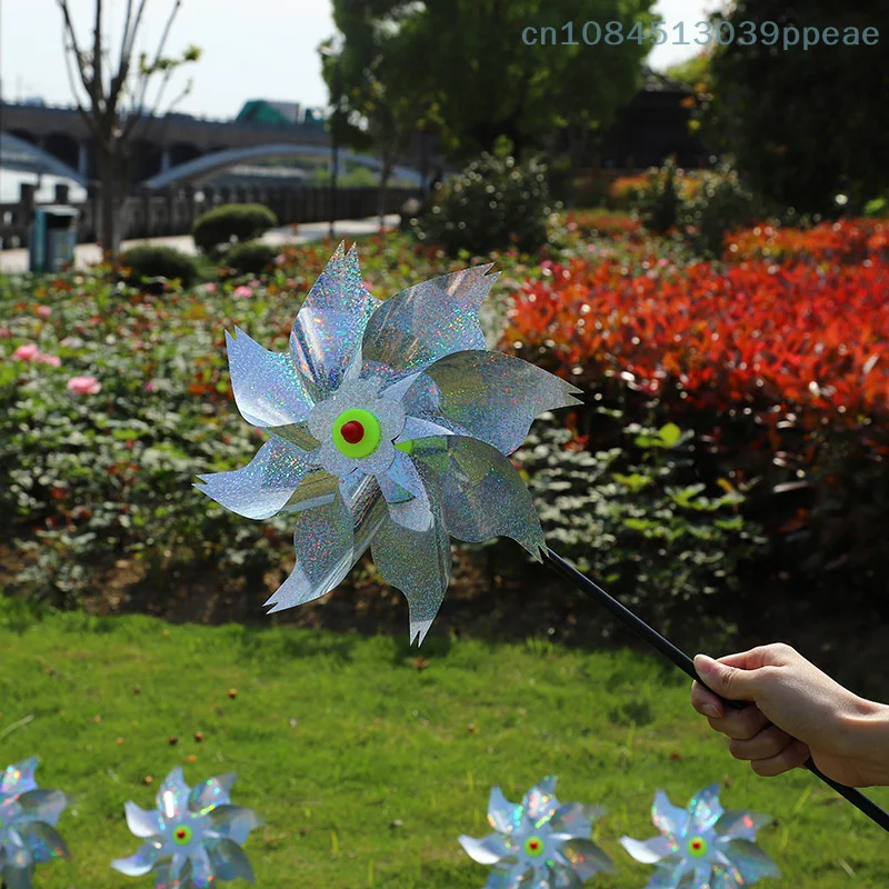 1/5 Pcs Reflective Sparkly Bird Repeller Pinwheels Garden Lawn Yard Decoration Scarecrow Pinwheel Windmill Spinner