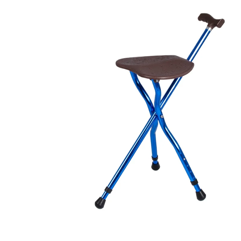 Elderly crutches chair crutches the elderly cane three feet multi-functional non-slip with stool folding crutches seat can sit