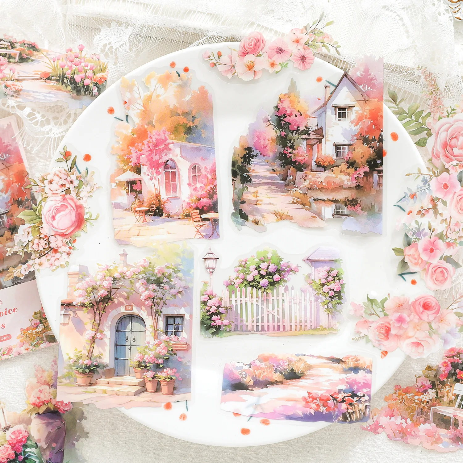 15pcs/1lot Kawaii Scrapbook Sticker The Sounds of the Four Seasons Scrapbooking Supplies Planner Decorative  Stationery Sticker