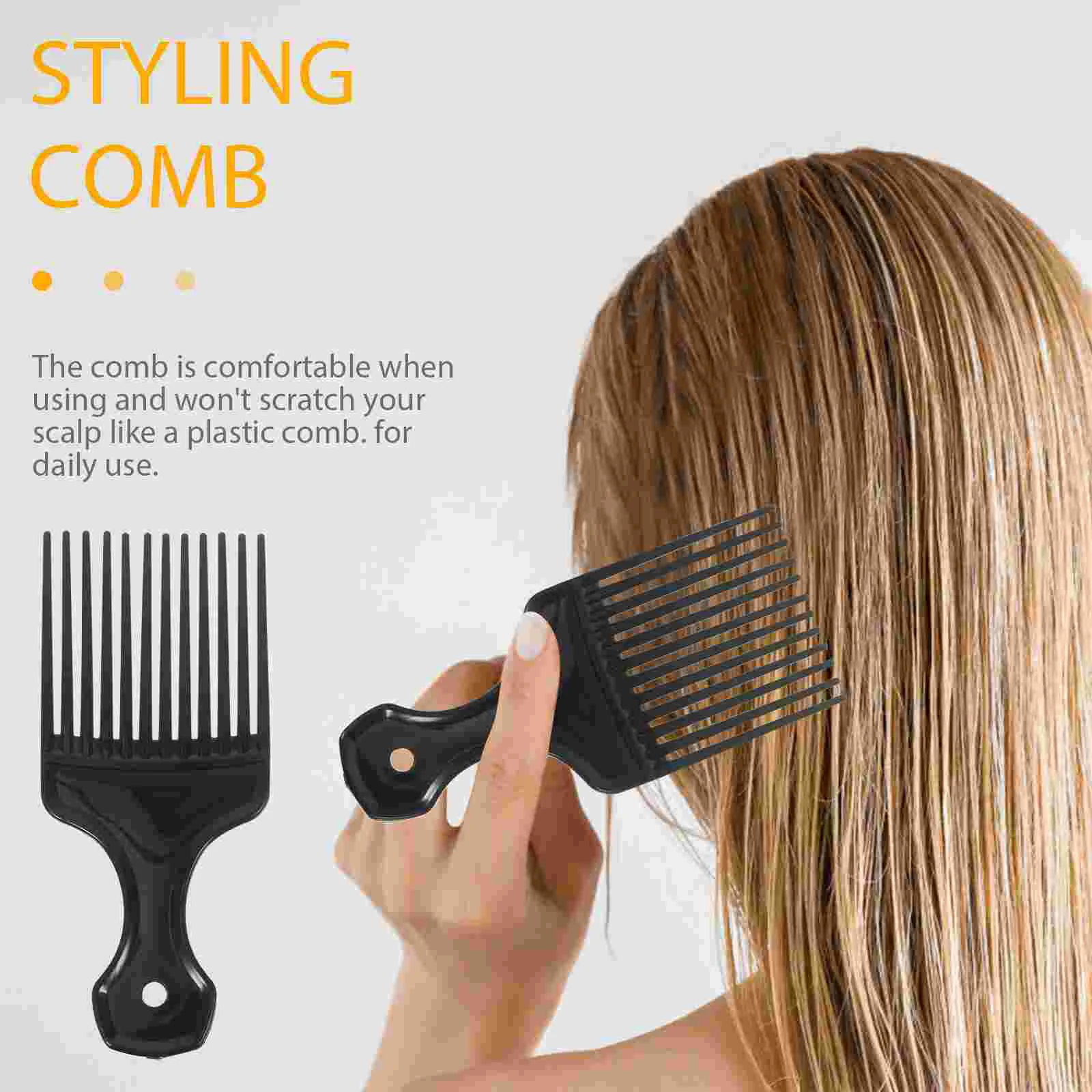 3pcs Large Wide Tooth Comb Hair Detangling Comb Hairdressing Rake Combs Slick Styling Hair (Black) wide comb