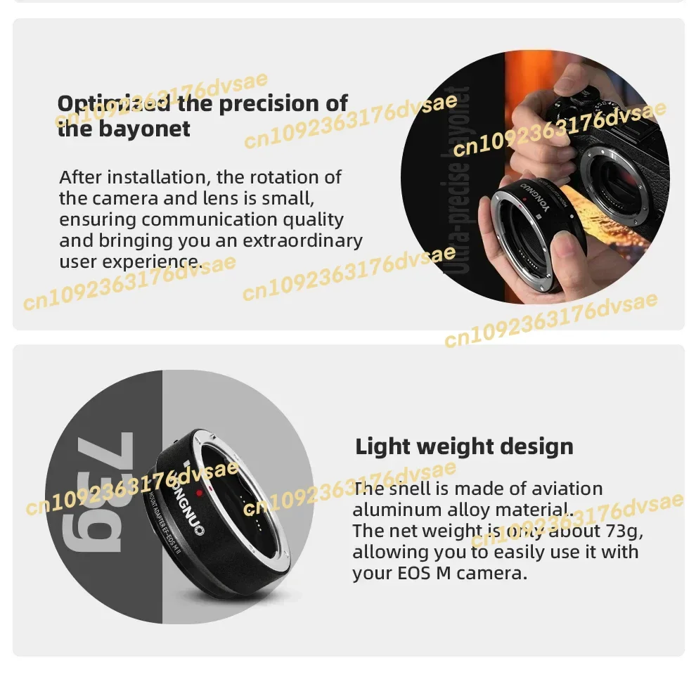 2025 جديد YONGNUO EFE.OSM II التركيز التلقائي محول العدسات الدائري لكانون forEOS EF/EF-S جبل عدسة إلى M EF-M M2 M3 M5 M6 M10 M50 M100 #6