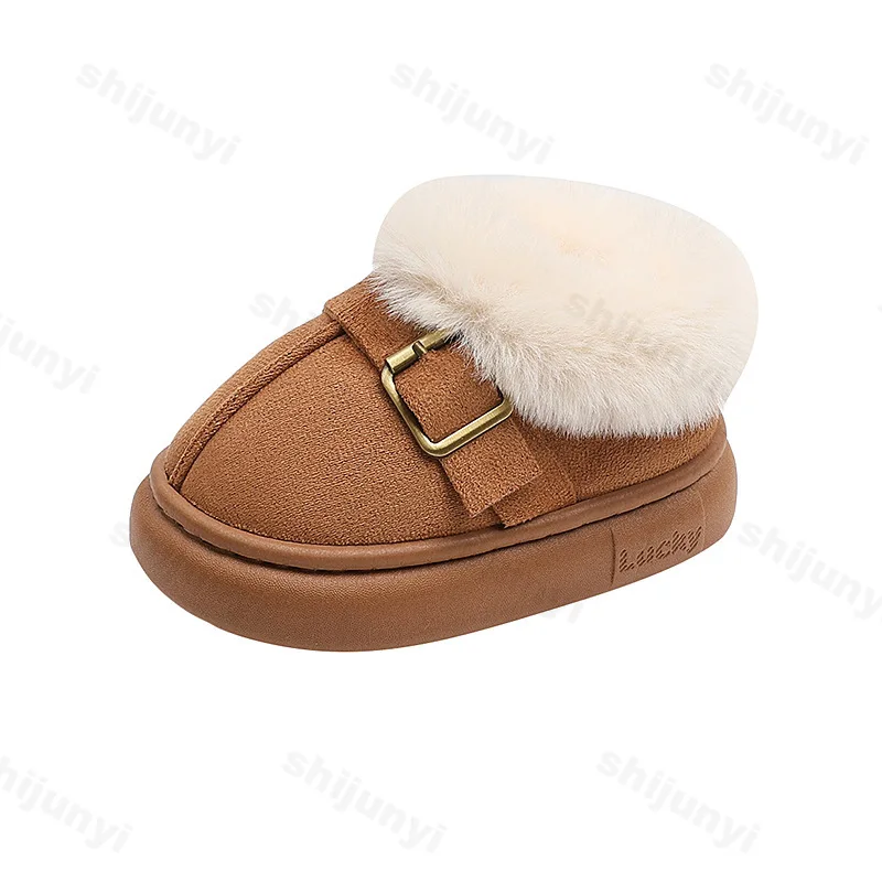 الصبي الفتاة أحذية الثلوج فو الفراء الشتاء الأحذية للأطفال سميكة الدافئة المضادة للانزلاق الاتجاه موضة طفل أفخم الأحذية أحذية قطنية