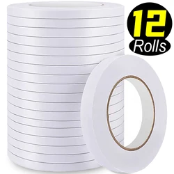 12/1 rotoli nastro biadesivo Ultra-sottile forte adesivo bianco nastri adesivo per ufficio a casa mestiere carta appiccicosa scuola stazionario