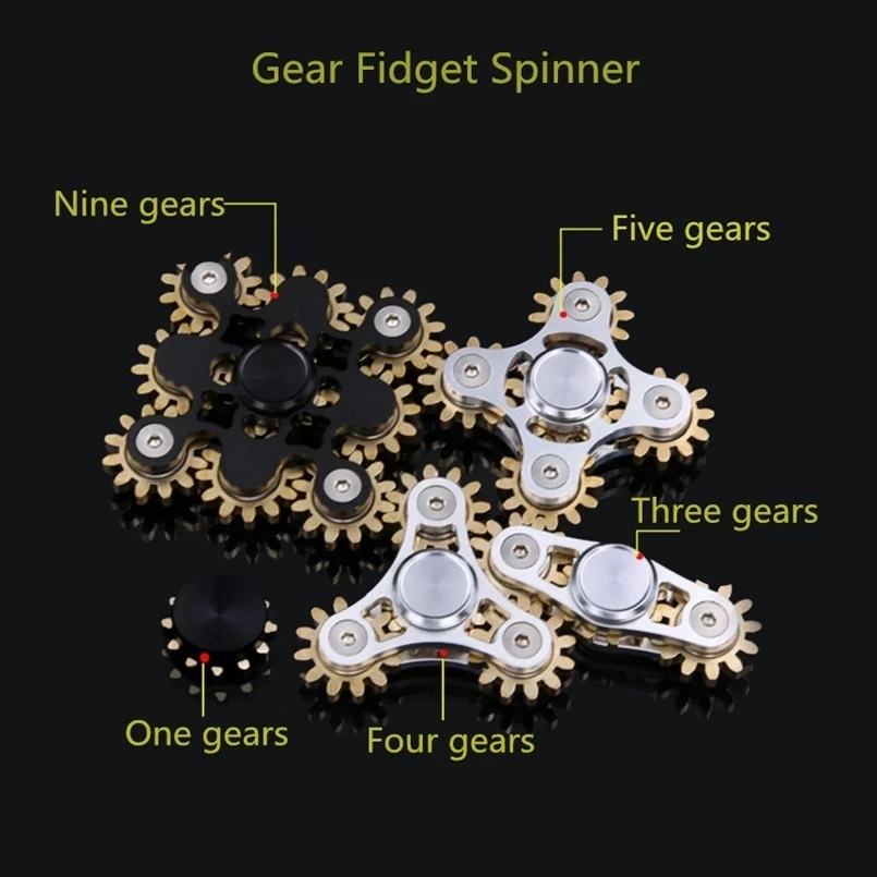 Novas engrenagens fidget spinner dedo ponta superior giroscópio brinquedos metal edc desktop anti stress dedo jogo para adultos e crianças