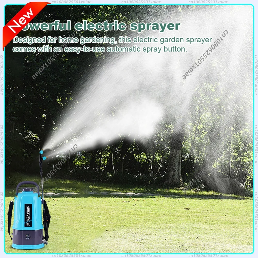 5L Electric Backpack Sprayer 12V High Pressure Automatic Watering Wand with Detachable Lithium Battery for Garden Agriculture