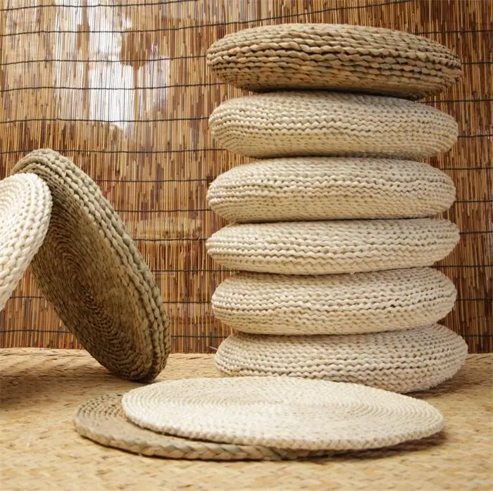 thickened-corn-husk-zen-meditation-pad-woven-grass-buddhist-prayer-round-children's-mat-window-japanese-style-home-decor