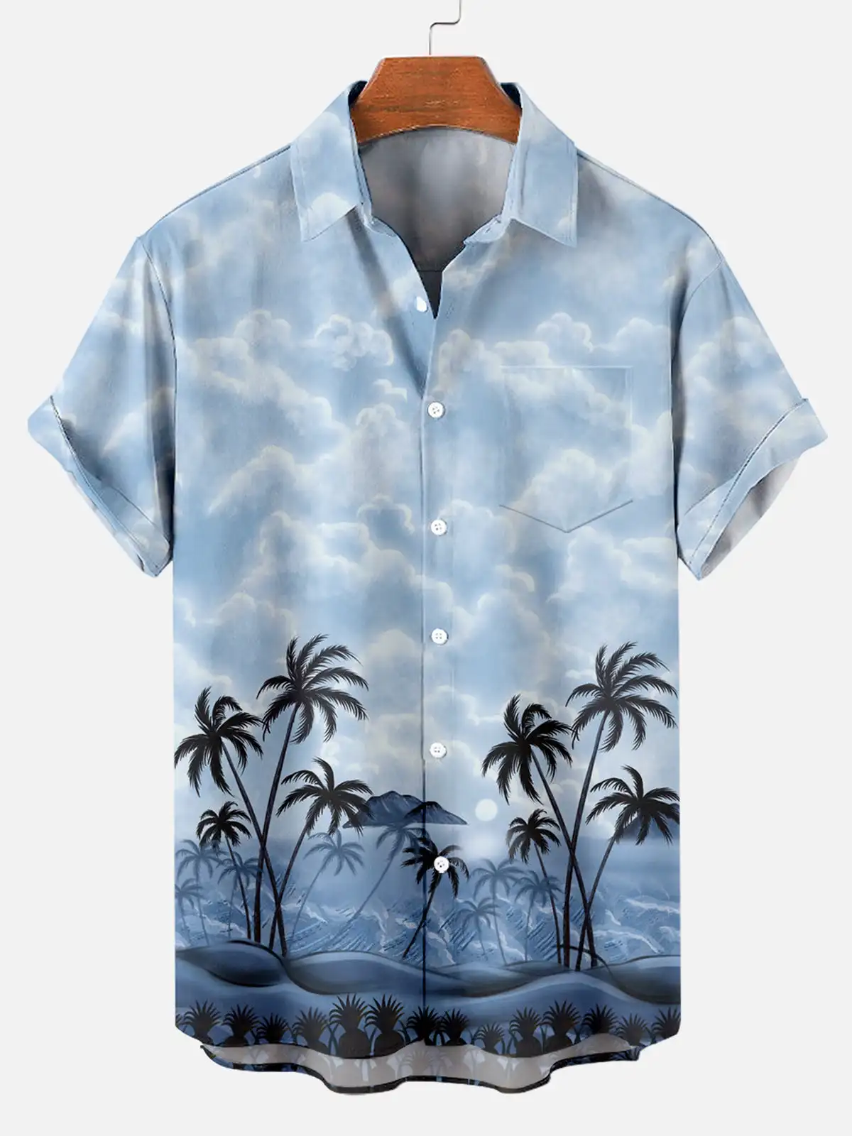 

2025 Summer Men's Hawaiian Shirt Casual Vacation Short Sleeve Shirts Collar Button Up Shirts Fashion Steetwear For Men