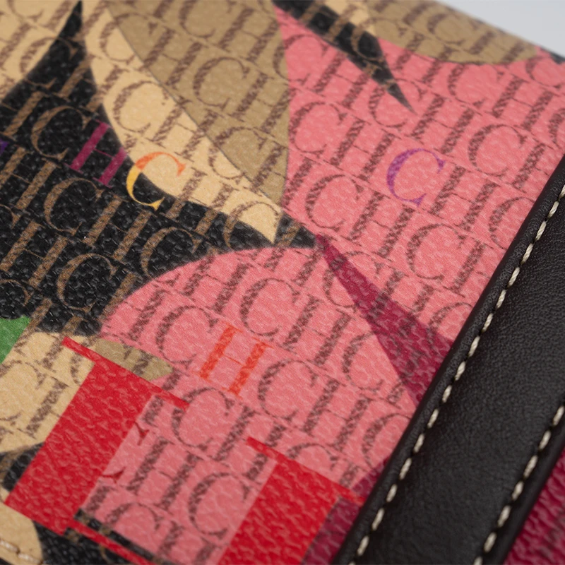 CH Chain Bag with Floral Letter Print Lock Design High Quality PU Material Women's 2026 Designer Shoulder Bag image 5