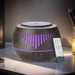 Difusor de aceites esenciales de aromaterapia para el hogar, humidificador de aire eléctrico con lámpara LED de colores, Control remoto, 500ML