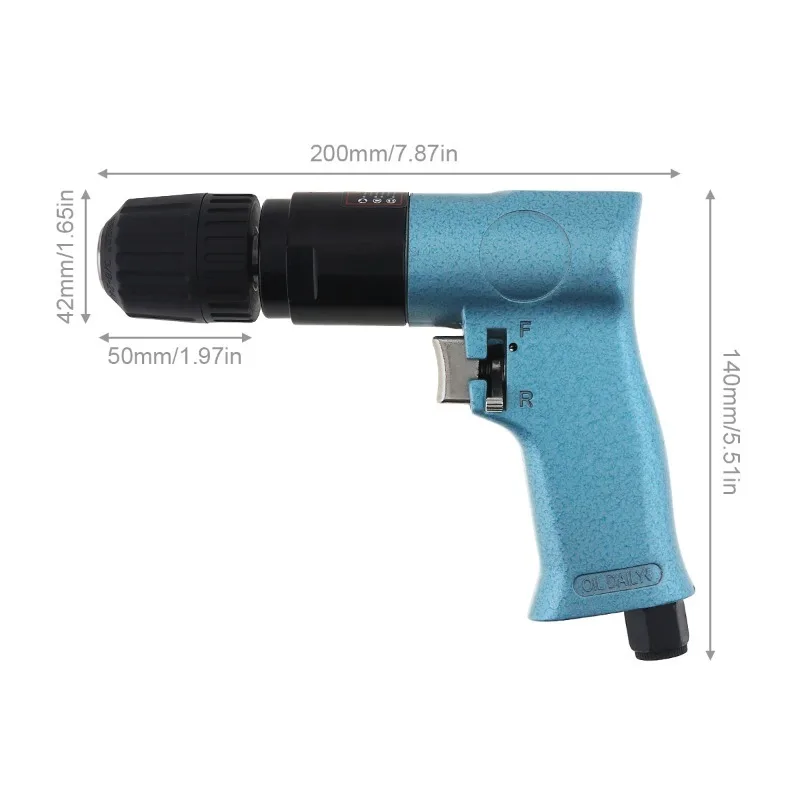 :Trapano a pistola pneumatica a batteria ad alta velocità con pistola pneumatica, trapano ad aria reversibile per la perforazione di fori
