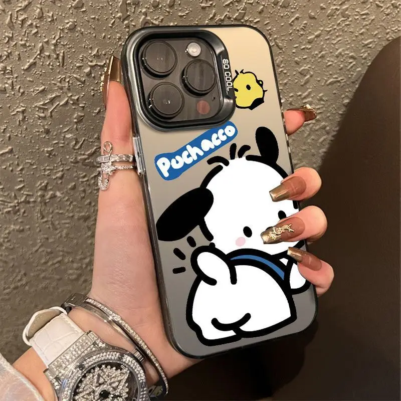 Miniso Sanrio Lovely Butt Pochacco Phone Case For iphone15 14 13 PRO MAX 11 12 PRO XR 8 PLUS Anti Drop Silica Gel Y2k Phone Case