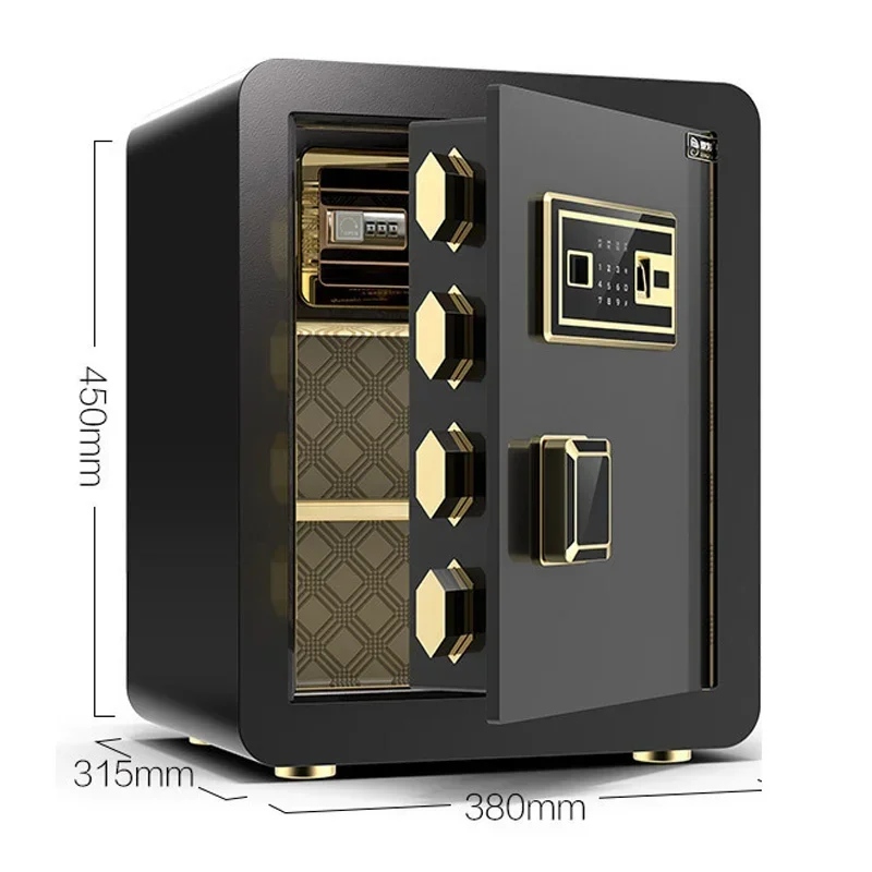 New Large Digital Deposit Cash Money Cash Jewelry Security  Password Fingerprint Lock Safe Deposit Box