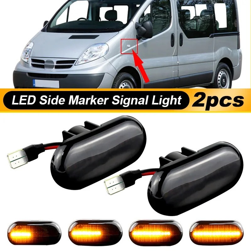 

2x Led Dynamic Side Marker Turn Signal Lights For Nissan Interstar Bus X70 X83 Pritsche/Fahrgestell Kasten Bus X83 Kubistar X76