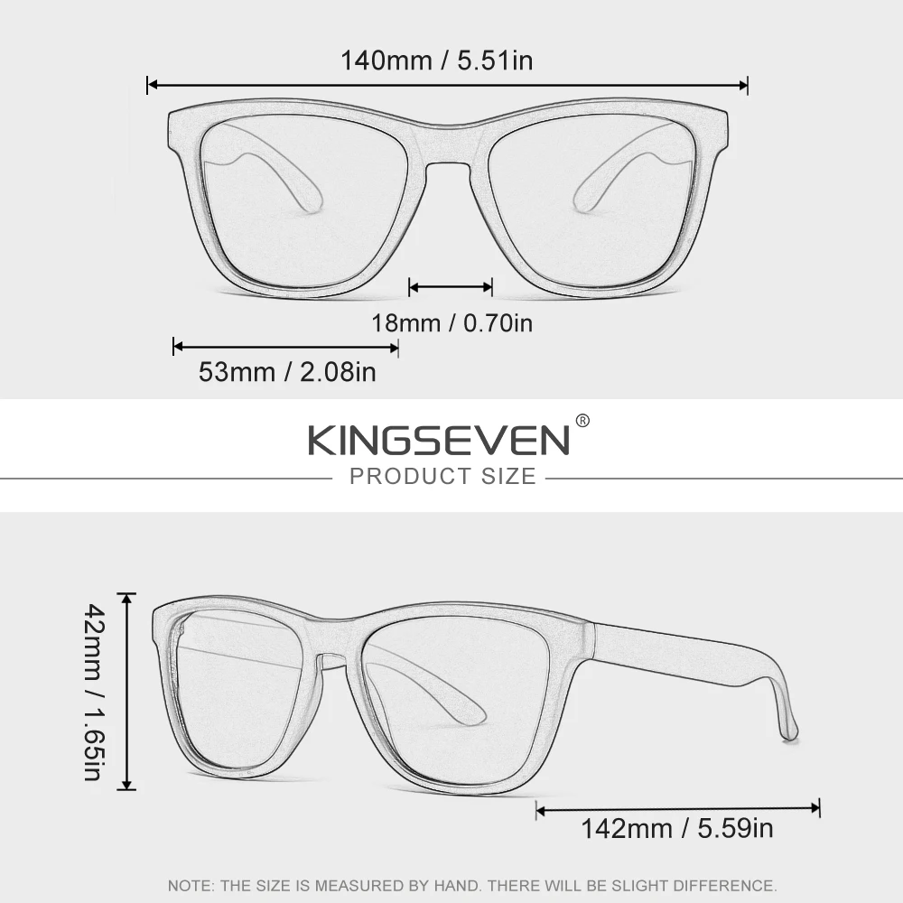 KINGSEVEN Casual Sonnenbrille für Männer und Frauen, UV400 Polarisiert, Modische Brille für Outdoor, Autofahren, Party, Mehrfarbige Brillengestelle – Detail 2